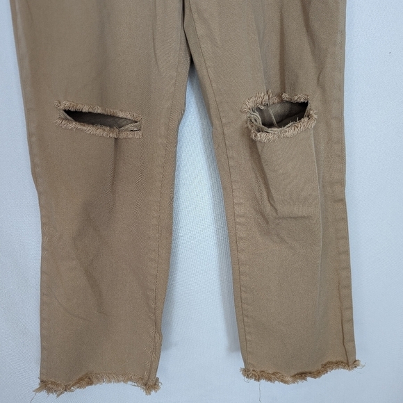 Serra By Joie Rucker Tan Camel Khaki The Finn Distressed Trouser Pants Size 25 - Picture 4 of 12